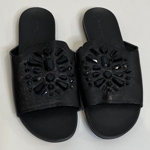 Kenneth Cole Black Crystal Slides
